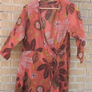 Gudrun Sjoden Red Leaf Print Tunic